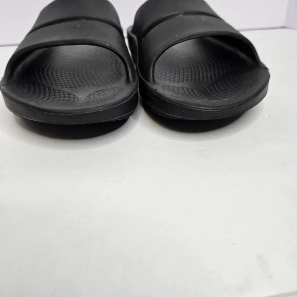 OOFOS Slip On Black Sandals Unisex M9-W11 Heel To Toe 11.5" - Picture 3 of 12